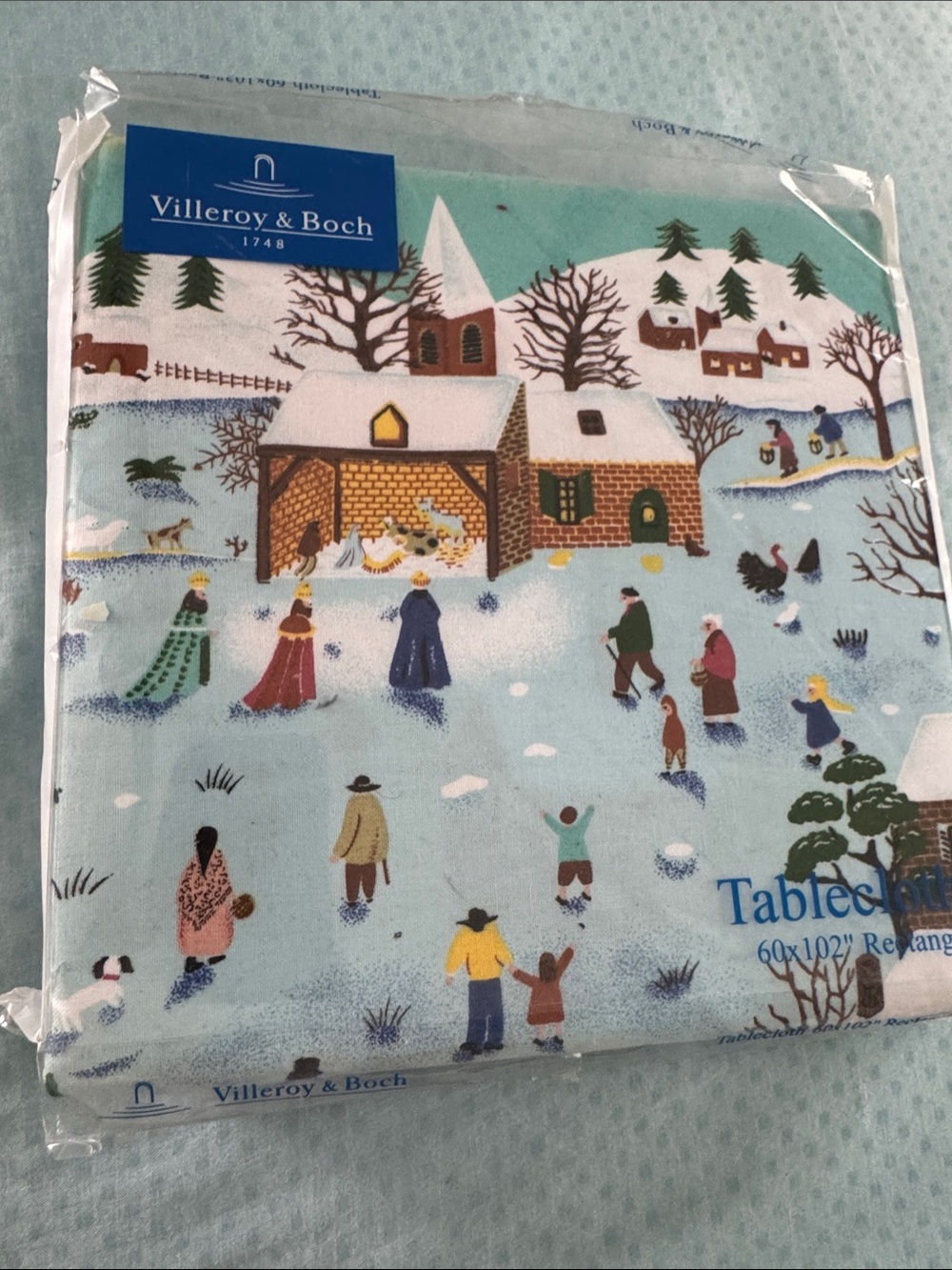 Villeroy & Boch Naif Christmas Tablecloth - 60” x 102” rectangle NWT RARE